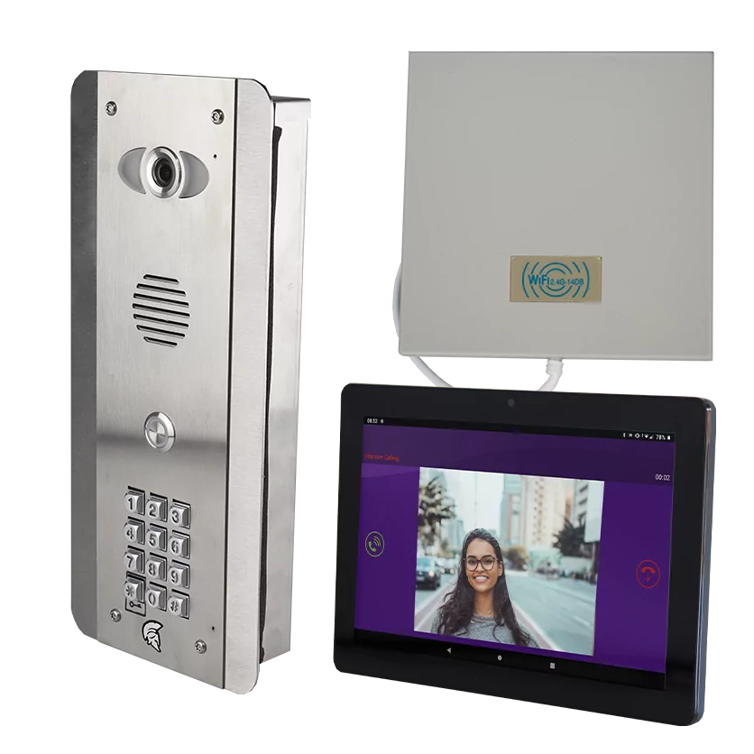 AES PRAE-IP-FSK-MONITOR1 | praetorian IP video system (flush SS) with keypad & 1 monitor