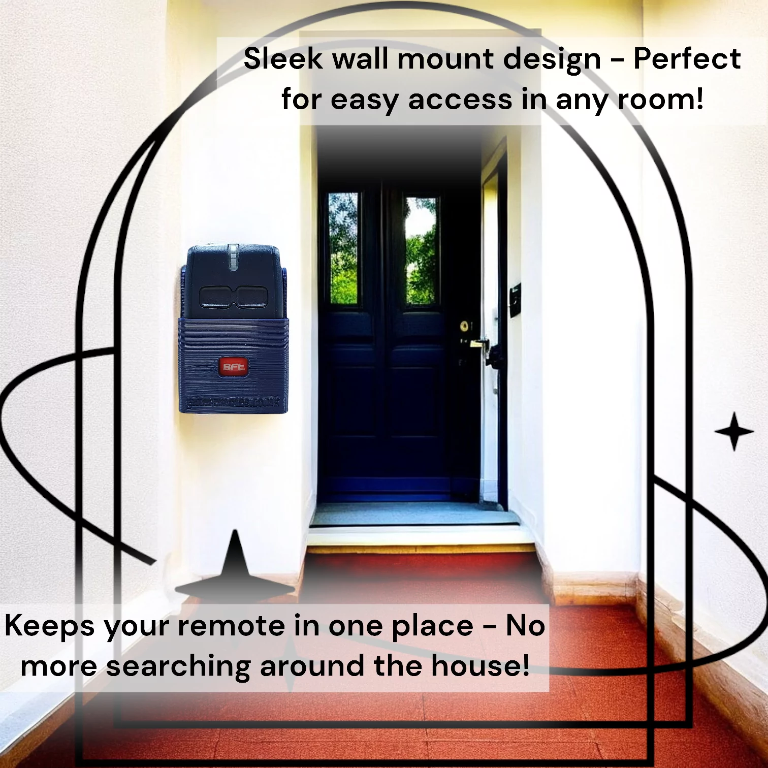 Wall & Car Vent Holder For BFT Mitto 2B Gate Remotes