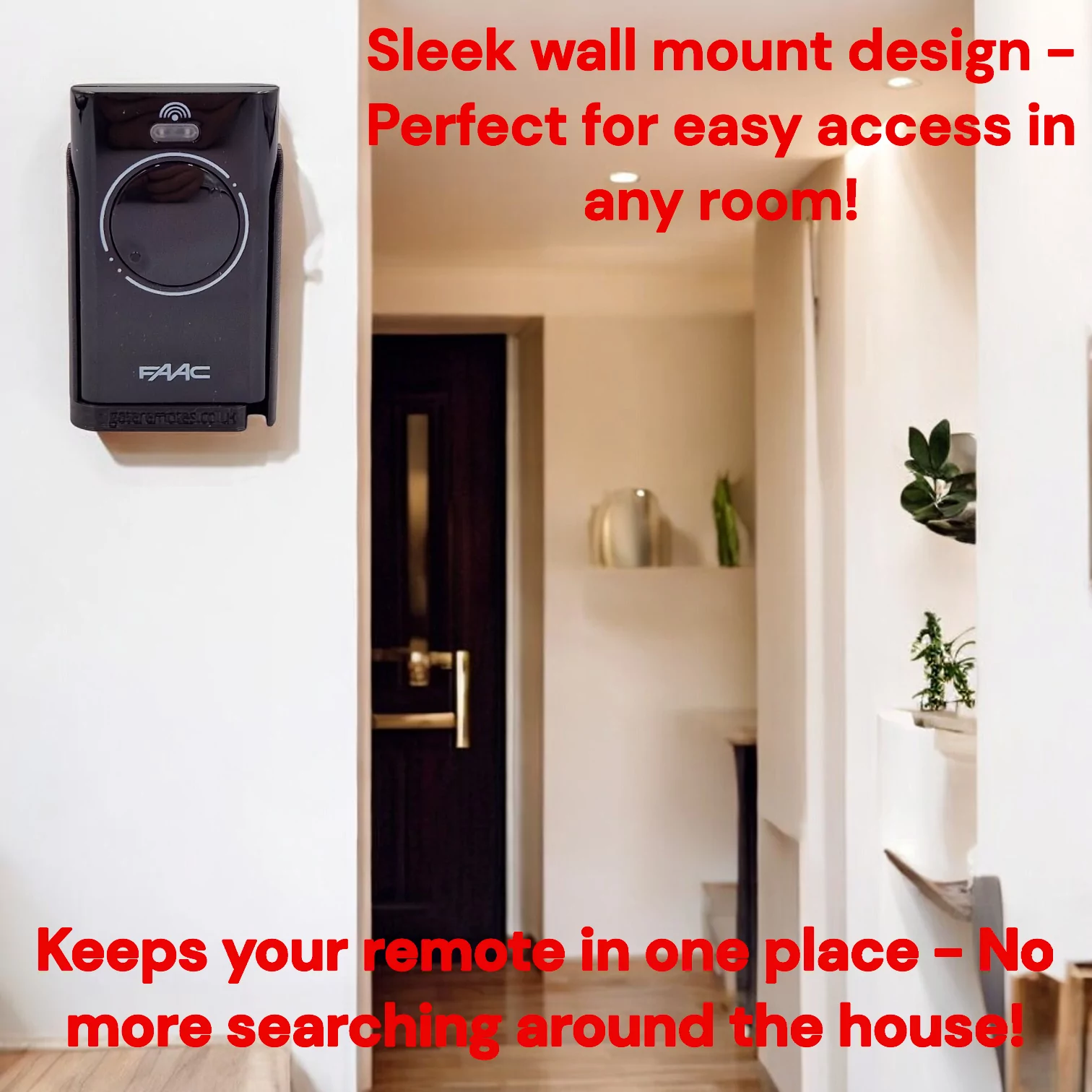 Wall & Car Vent Holder For FAAC XT2 & XT4 Black Gate Remotes