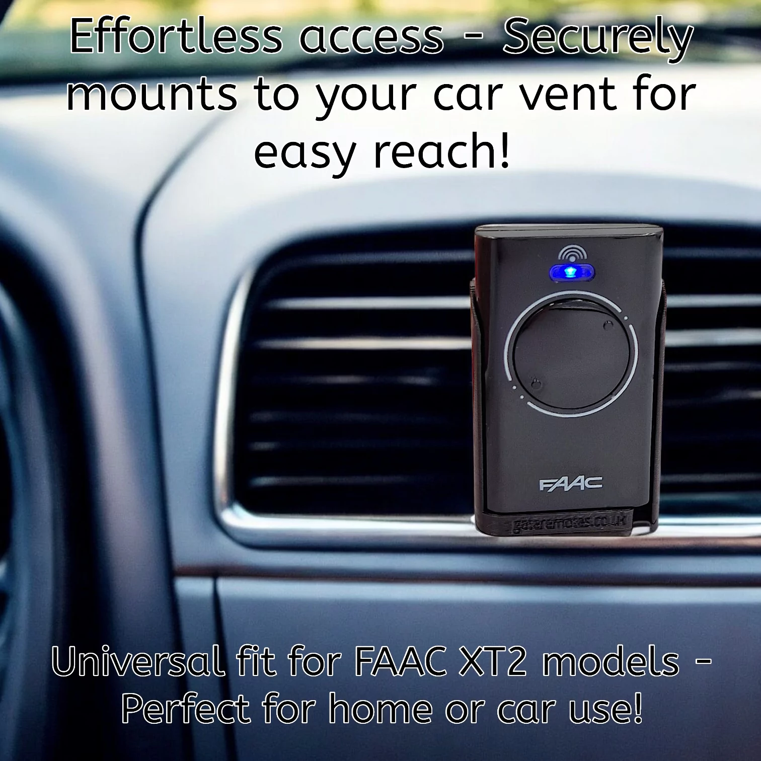 Wall & Car Vent Holder For FAAC XT2 & XT4 Black Gate Remotes