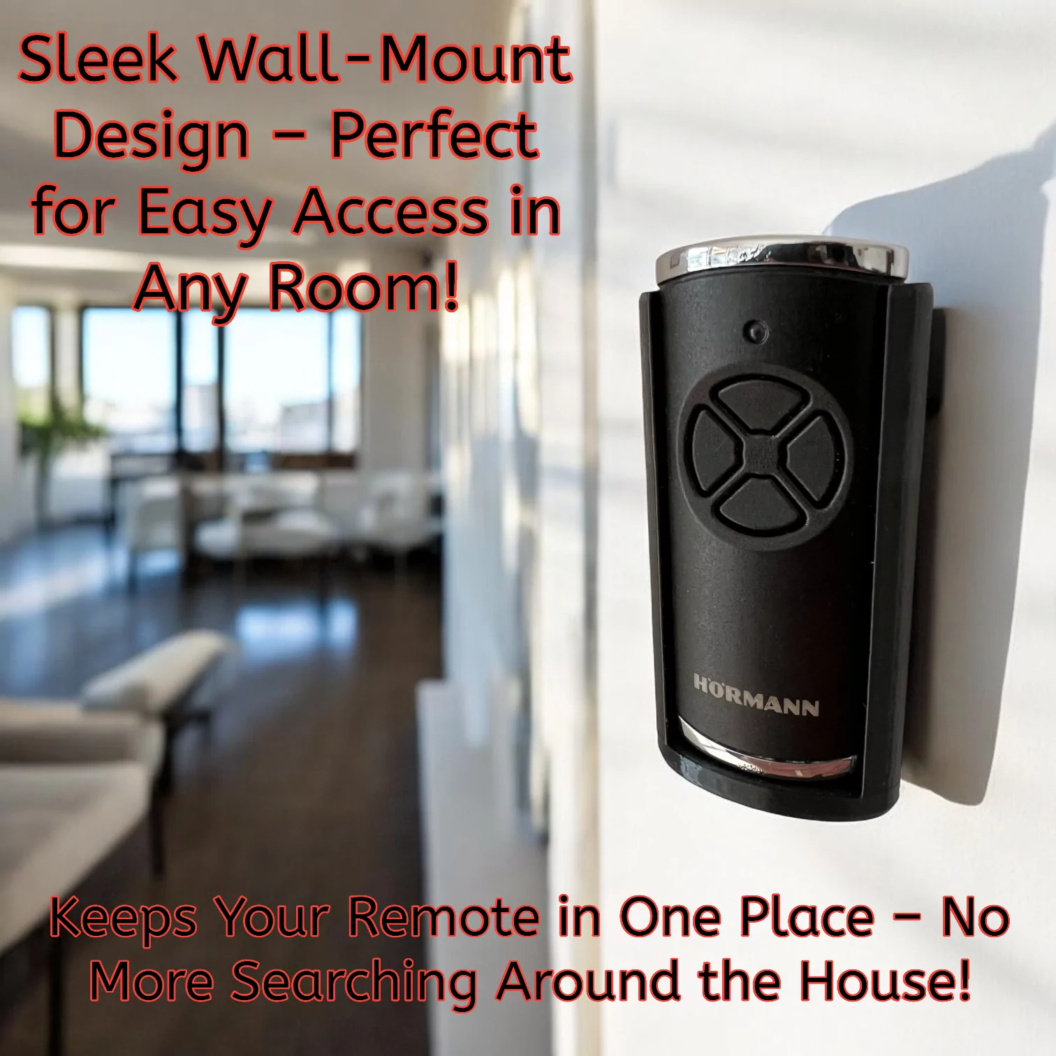 Wall & Car Vent Holder For Hormann HSE4 BS Garage Remote Black